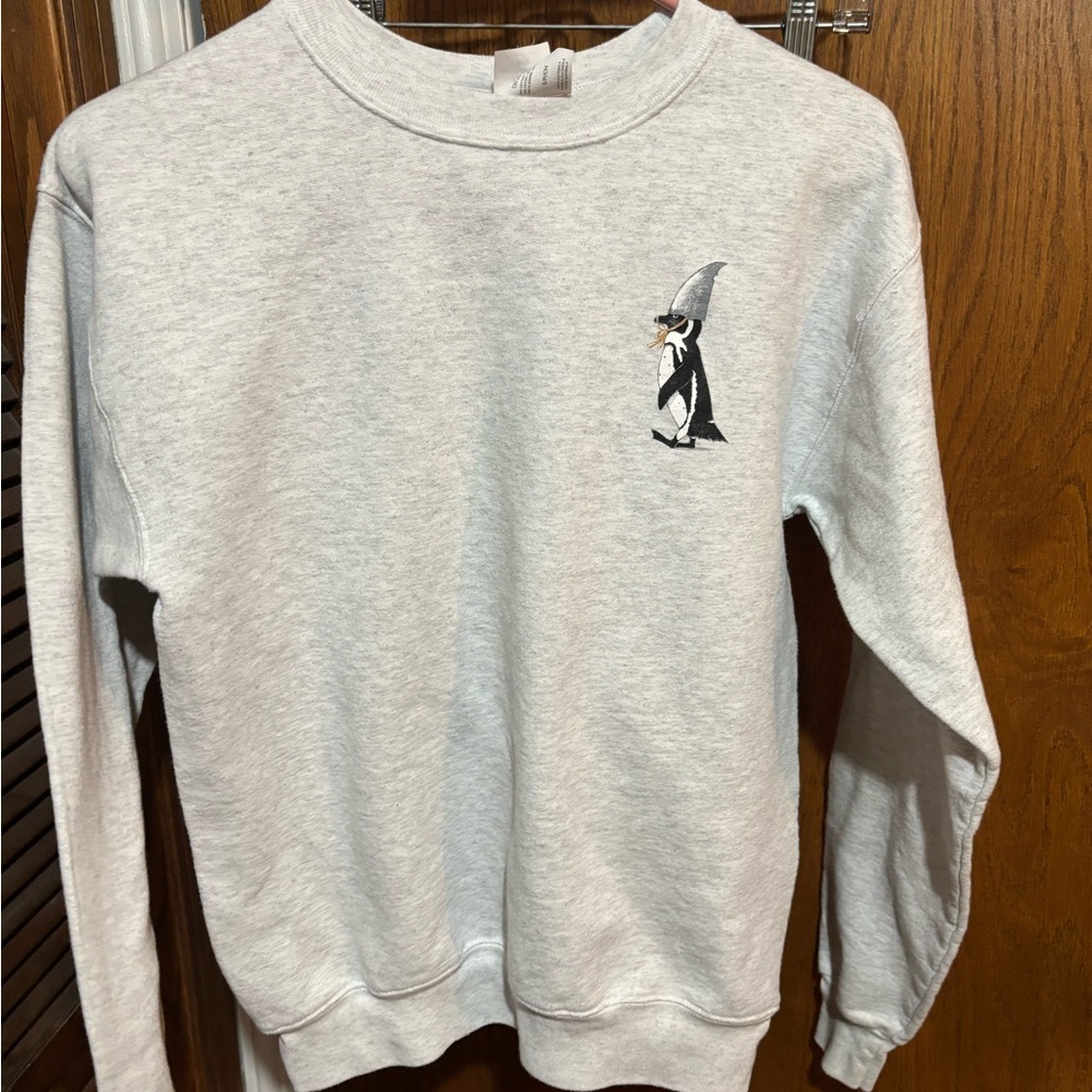 Hanes Gray Sweatshirt with Penguin Design